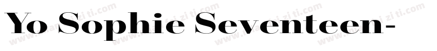 Yo Sophie Seventeen字体转换